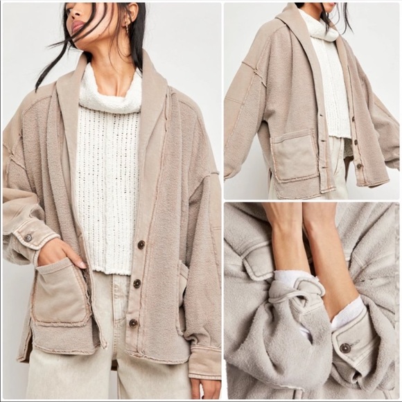 FREE PEOPLE JORDAN WOMEN’S JACKET Shacket cardigan revolve size Medium - Picture 2 of 14